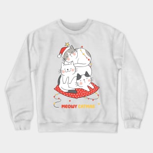 Meowy Catmas Sleeping Cats Design Crewneck Sweatshirt